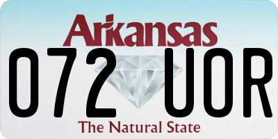 AR license plate 072UOR