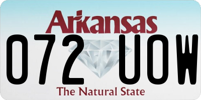 AR license plate 072UOW