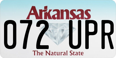 AR license plate 072UPR
