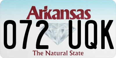 AR license plate 072UQK