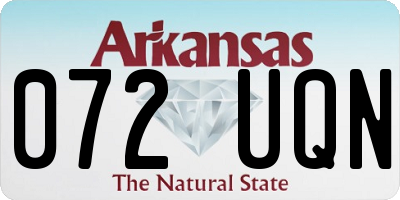 AR license plate 072UQN
