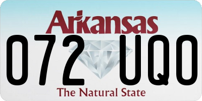 AR license plate 072UQO