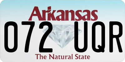 AR license plate 072UQR