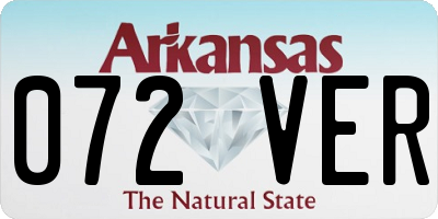 AR license plate 072VER