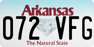 AR license plate 072VFG