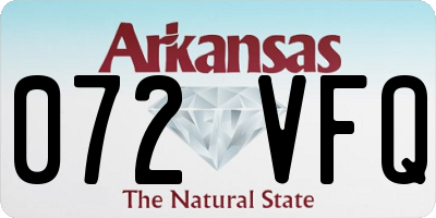 AR license plate 072VFQ