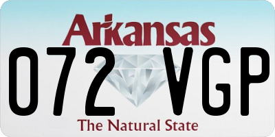 AR license plate 072VGP