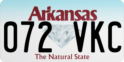 AR license plate 072VKC
