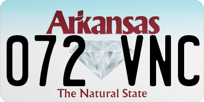 AR license plate 072VNC