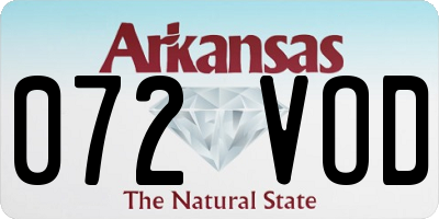 AR license plate 072VOD
