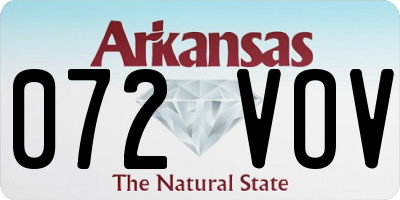 AR license plate 072VOV