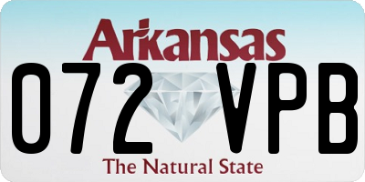 AR license plate 072VPB