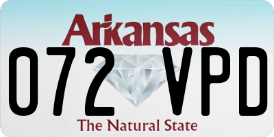 AR license plate 072VPD