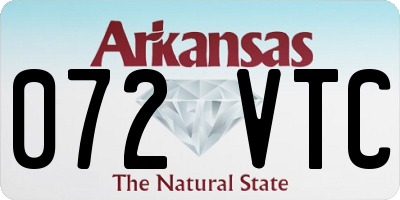 AR license plate 072VTC