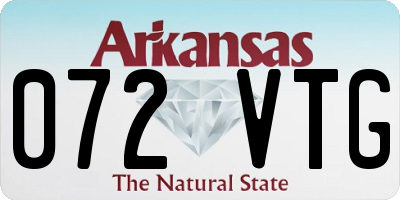 AR license plate 072VTG