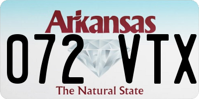 AR license plate 072VTX