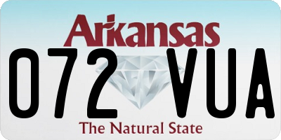 AR license plate 072VUA