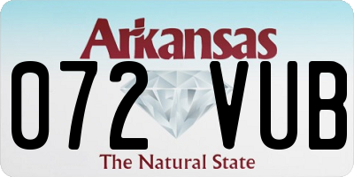 AR license plate 072VUB