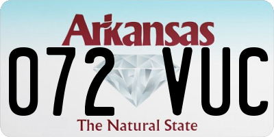 AR license plate 072VUC