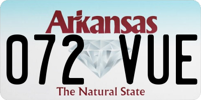 AR license plate 072VUE