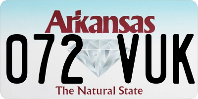 AR license plate 072VUK