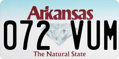 AR license plate 072VUM