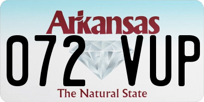 AR license plate 072VUP