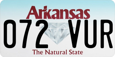 AR license plate 072VUR