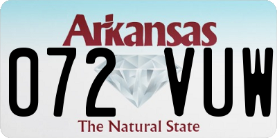 AR license plate 072VUW