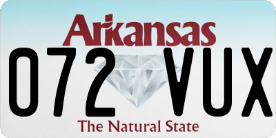 AR license plate 072VUX