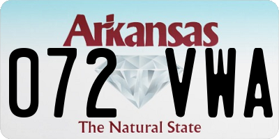 AR license plate 072VWA