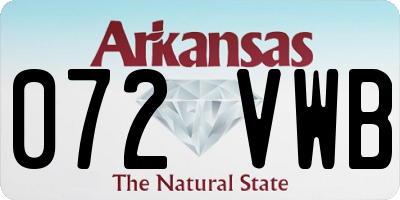 AR license plate 072VWB