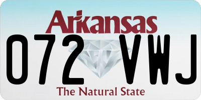 AR license plate 072VWJ