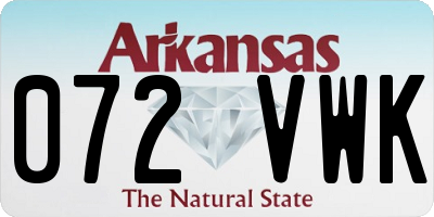 AR license plate 072VWK