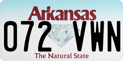 AR license plate 072VWN