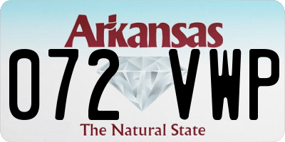 AR license plate 072VWP