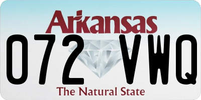 AR license plate 072VWQ