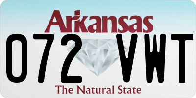 AR license plate 072VWT