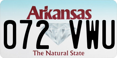 AR license plate 072VWU