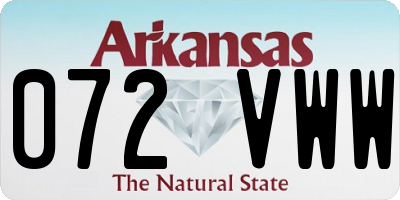 AR license plate 072VWW