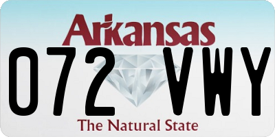 AR license plate 072VWY