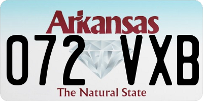 AR license plate 072VXB