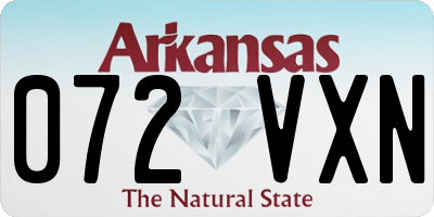 AR license plate 072VXN