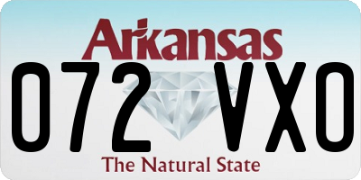 AR license plate 072VXO