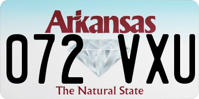 AR license plate 072VXU