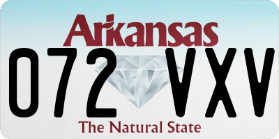AR license plate 072VXV
