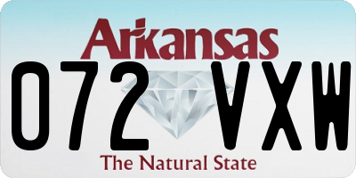 AR license plate 072VXW