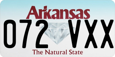 AR license plate 072VXX
