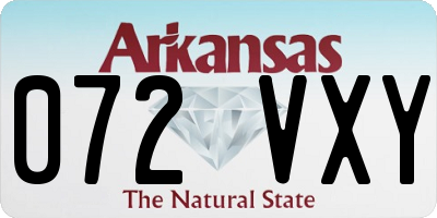 AR license plate 072VXY