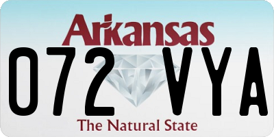 AR license plate 072VYA